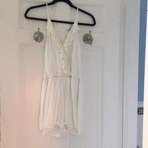 white v neck romper